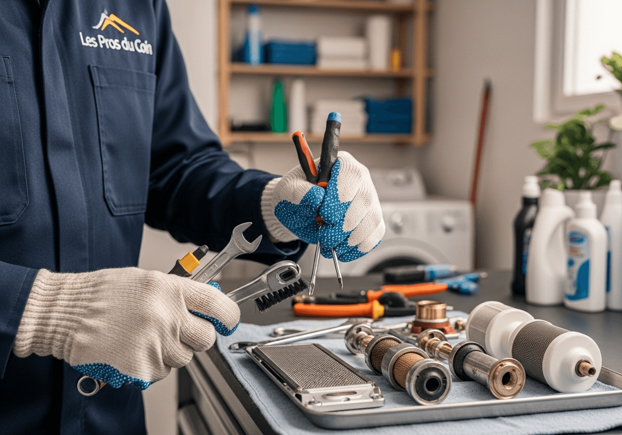 Un technicien répare une pompe à chaleur air air